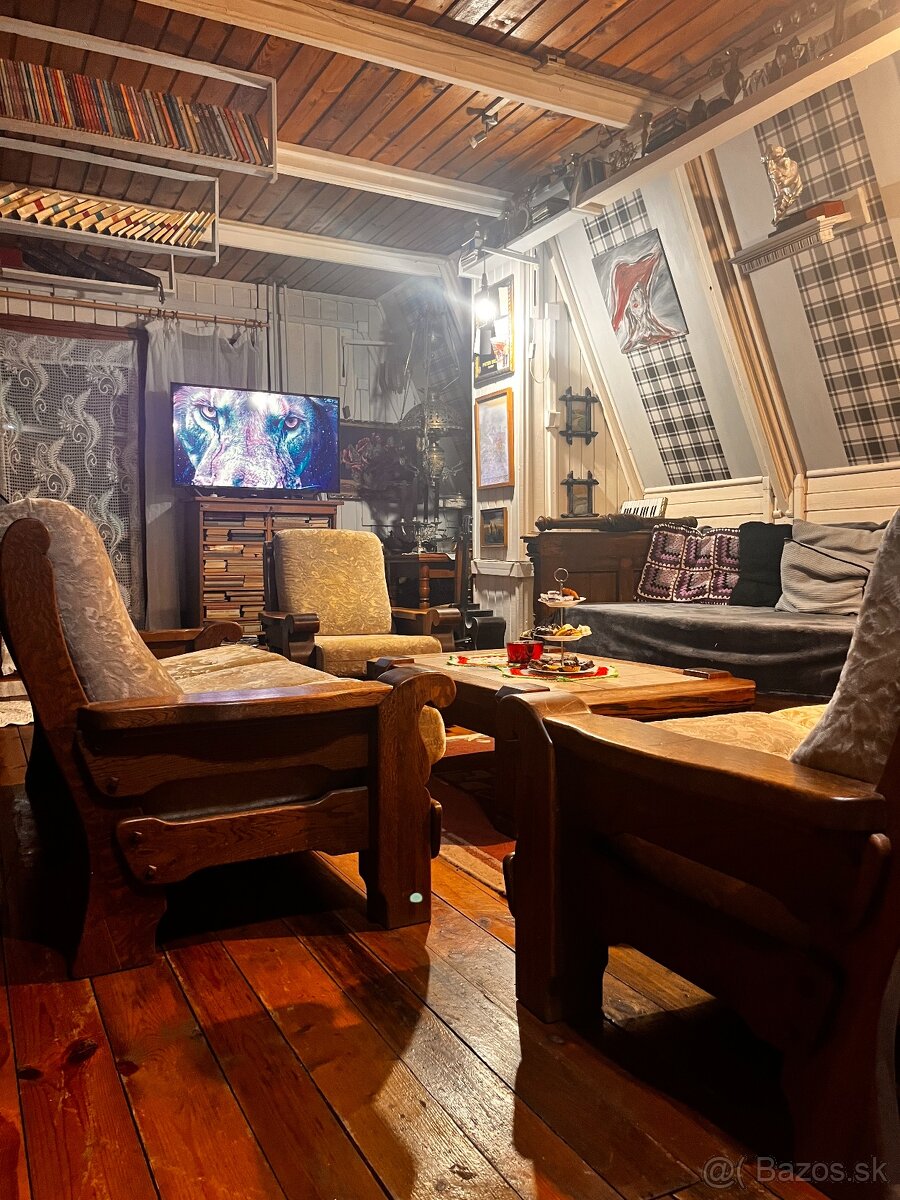 masívny nábytok - sedačka + konferenčný stolík - 4