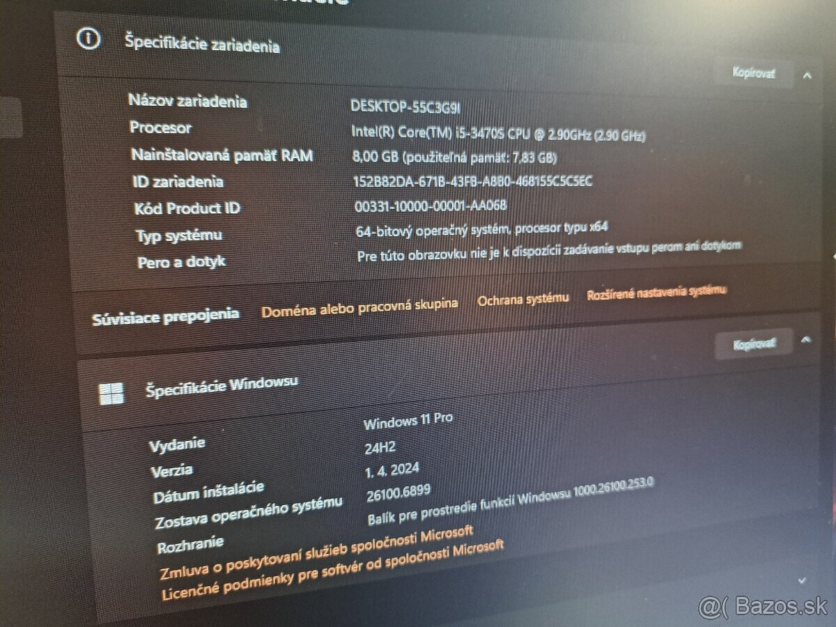 PC Lenovo/Intel i5/8GB-DDR3/256SSD/ Windows 11 - 4