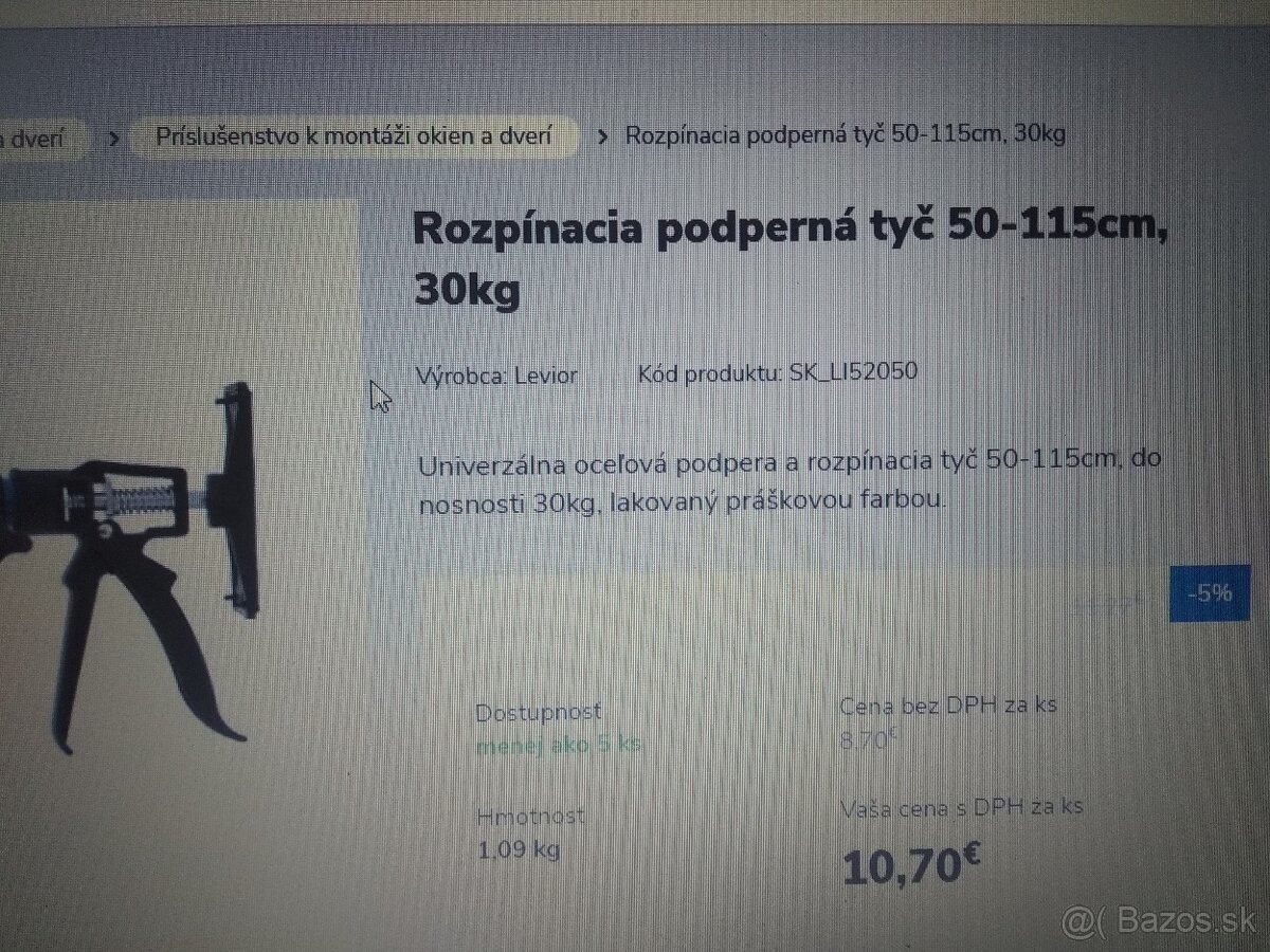 Predám rozpínacie oceľové podpery - tyče. - 4