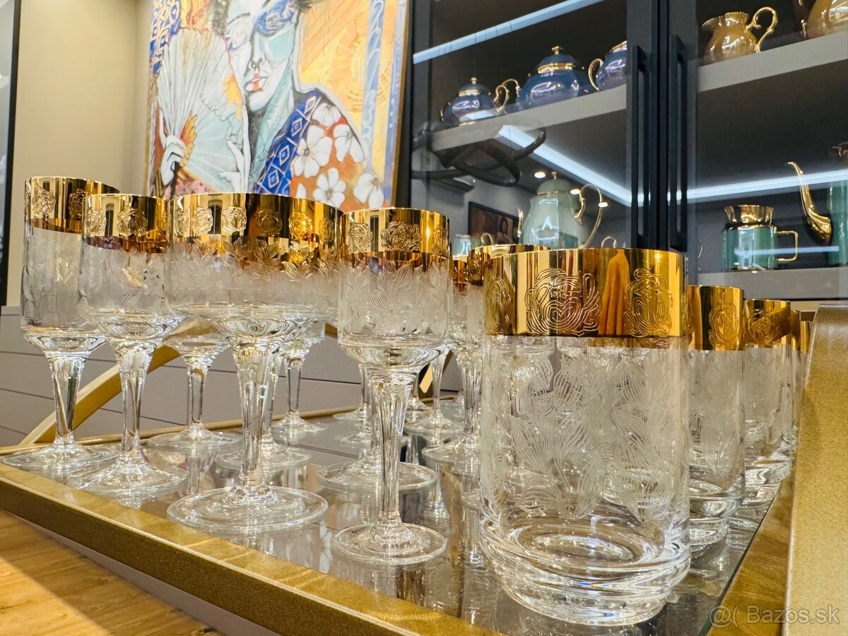 Sada pohárov z krištálového skla LR Czechoslovakia,posielam - 4