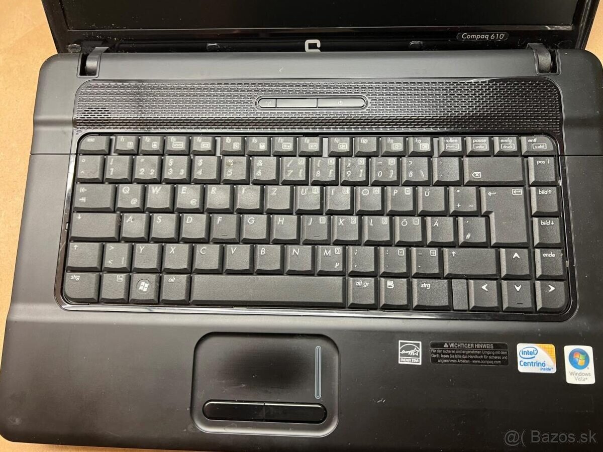 Predám notebook HP 15,6"Compaq 610 na diely alebo opravu - 4