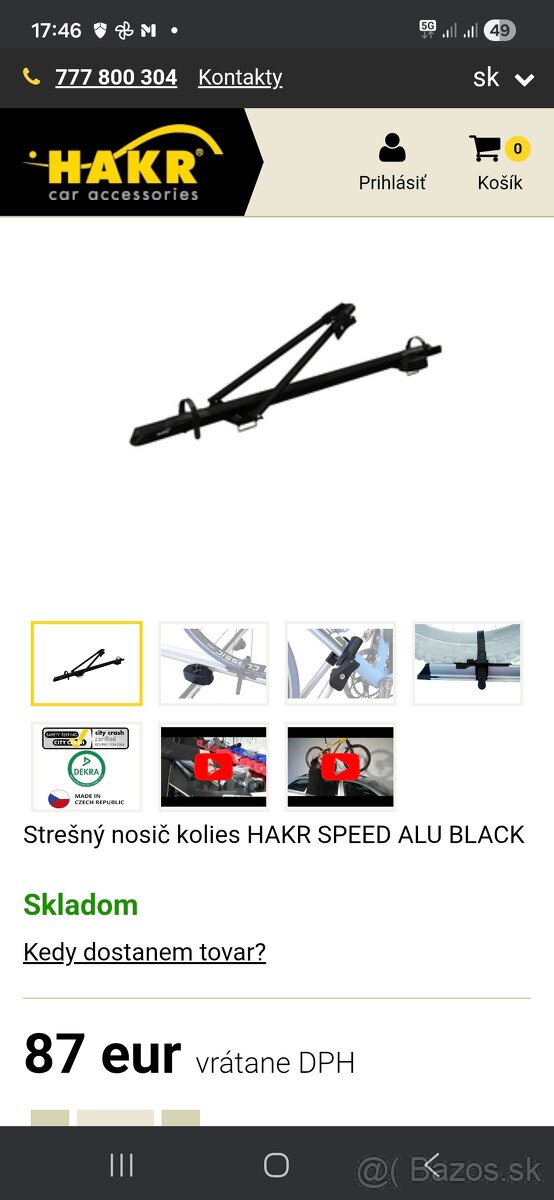 Strešný nosič na bicykel - 4