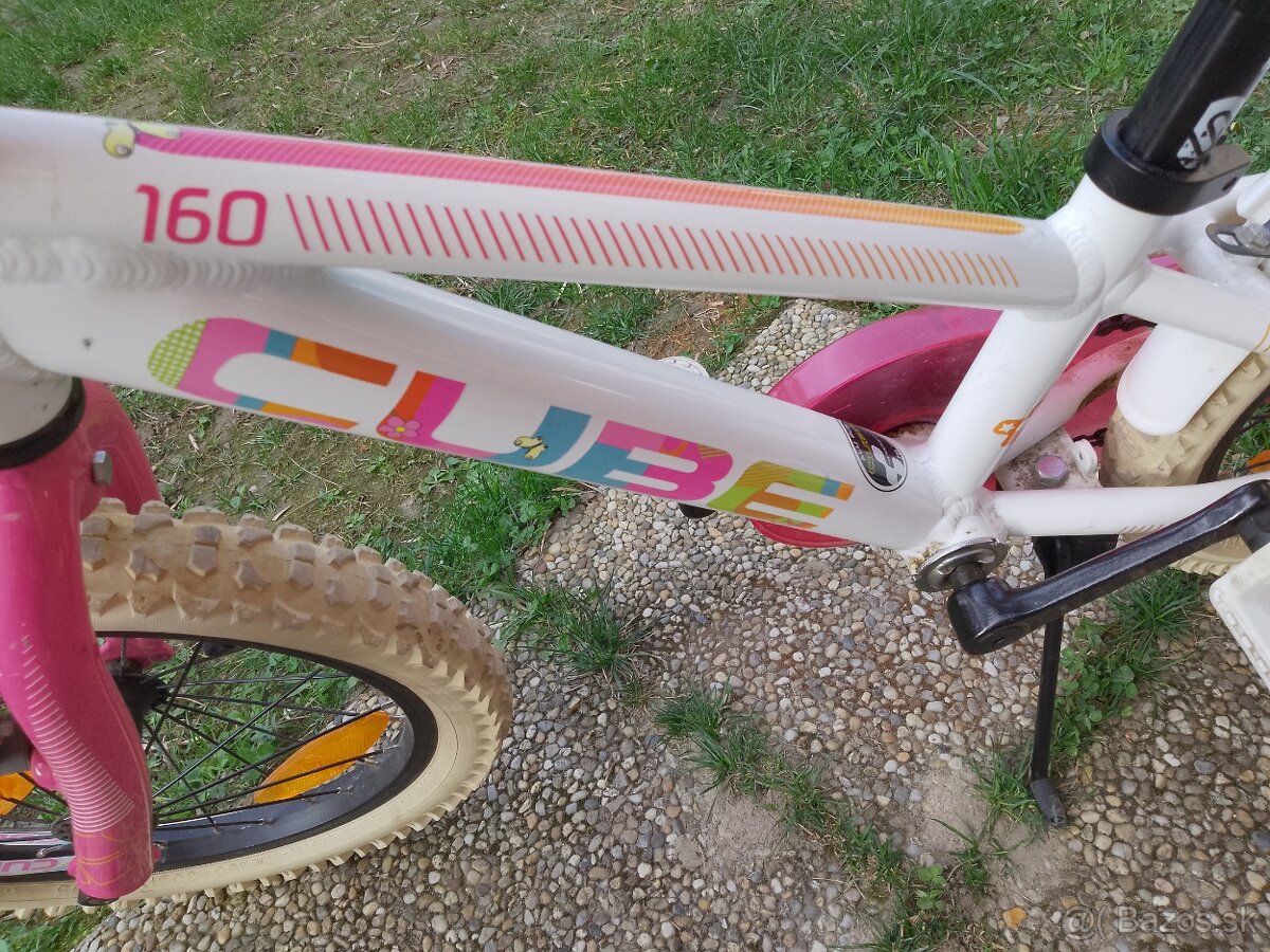CUBE 160 krasny dievcensky bicyklik - 4
