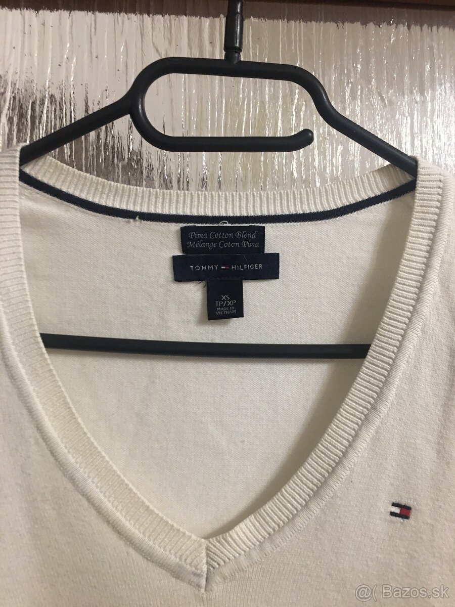 TOMMY HILFIGER originál white damsky svetrik S - 4
