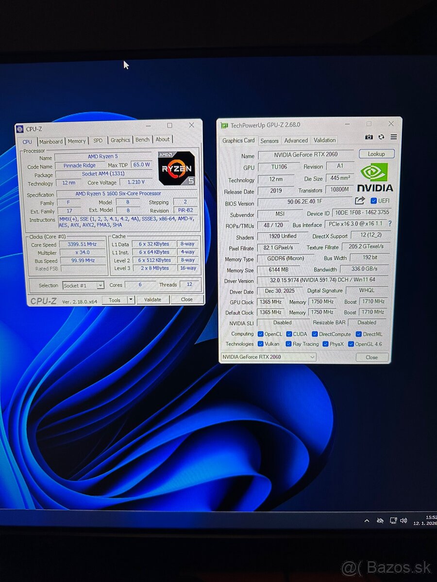 Predám herný pc Ryzen 5, RTX, 16GB Ram, SSD - 4