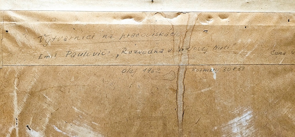 Rozvodňa v Niklovej Huťi 1962 olejomaľba - 4