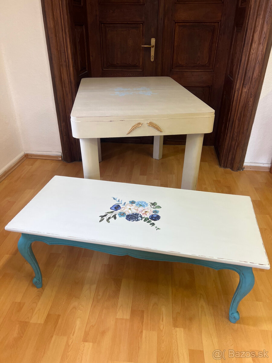 Drevený konferenčný stolik wildflowers - 4