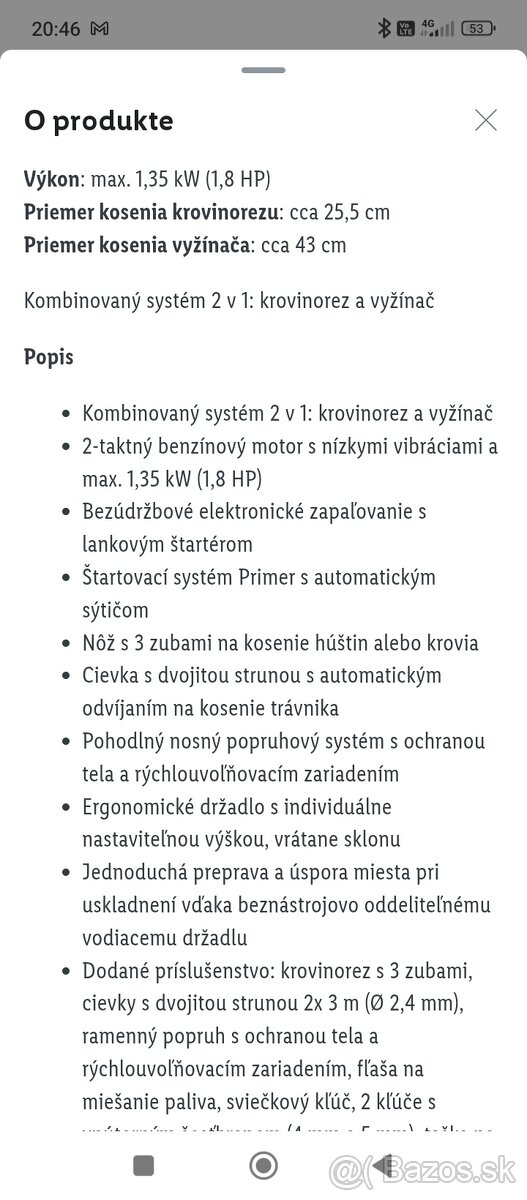 Vyžínač, krovinorez Parkside, NOVÝ - 4