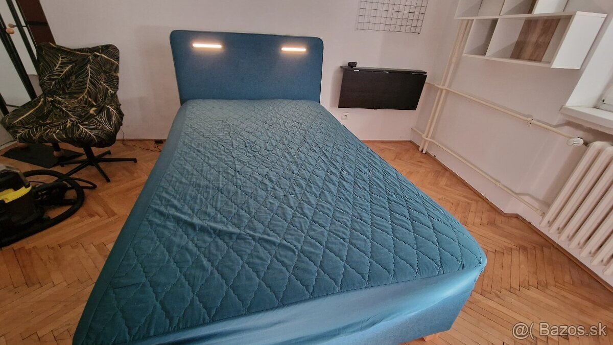Čalúnená posteľ s matracom, 120x200 + úložný priestor - 4
