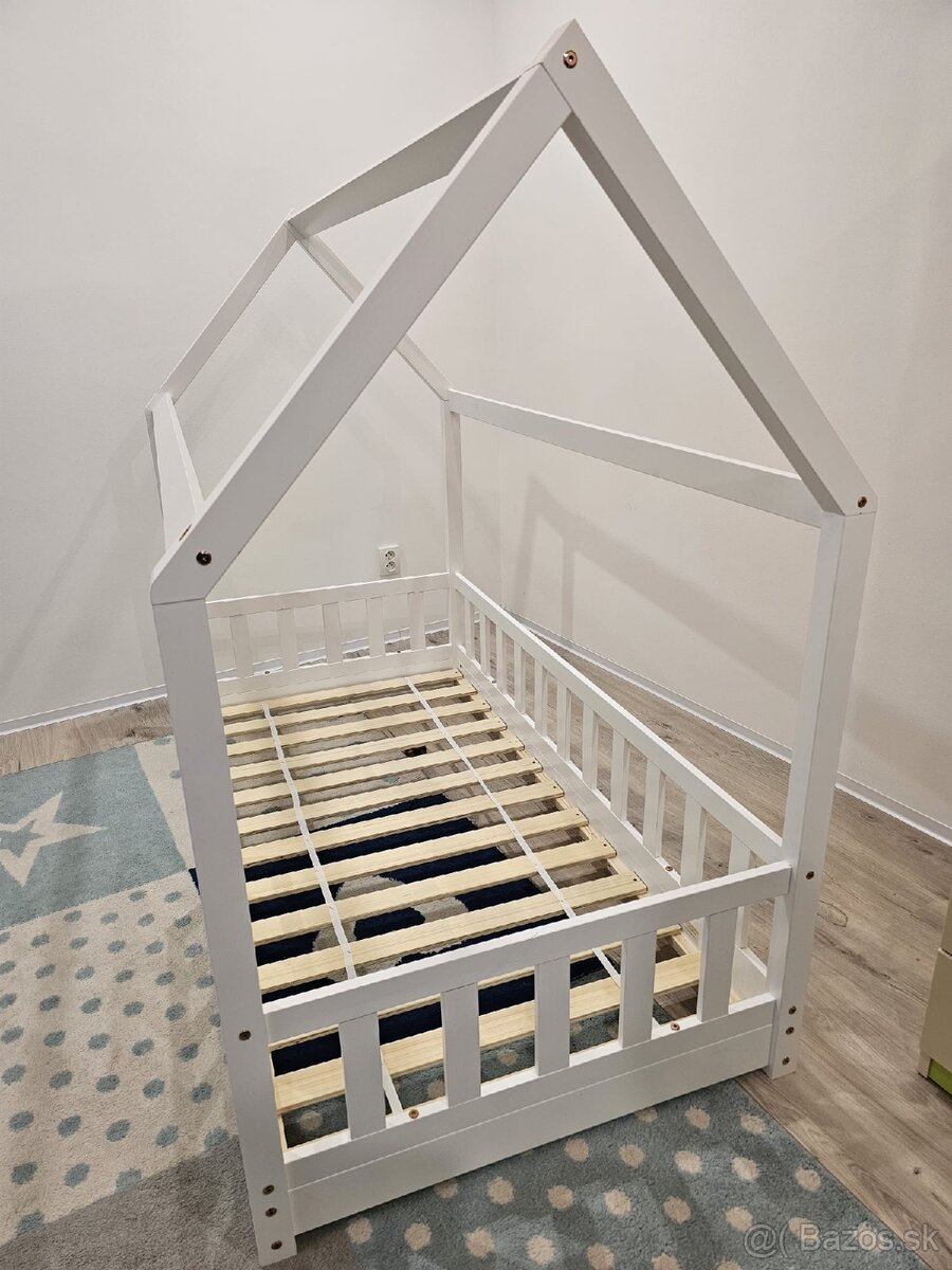 Detská Montessori Domčeková Posteľ s matracom - 4