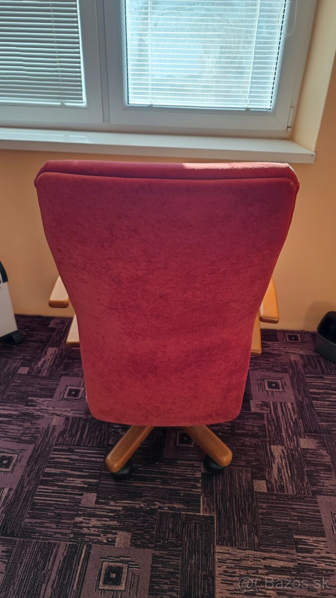 ✅ Kancelárske kreslo červené otočné - 4