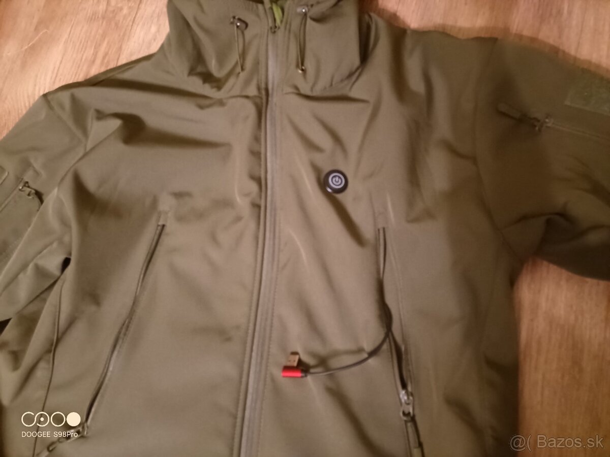 Predám vyhrievanu softshellku olivovej farby vel.L - 4