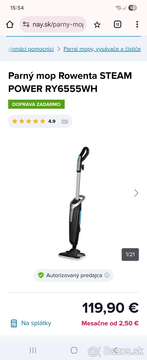 Parný mop Rowenta STEAM POWER RY6555WH - 4