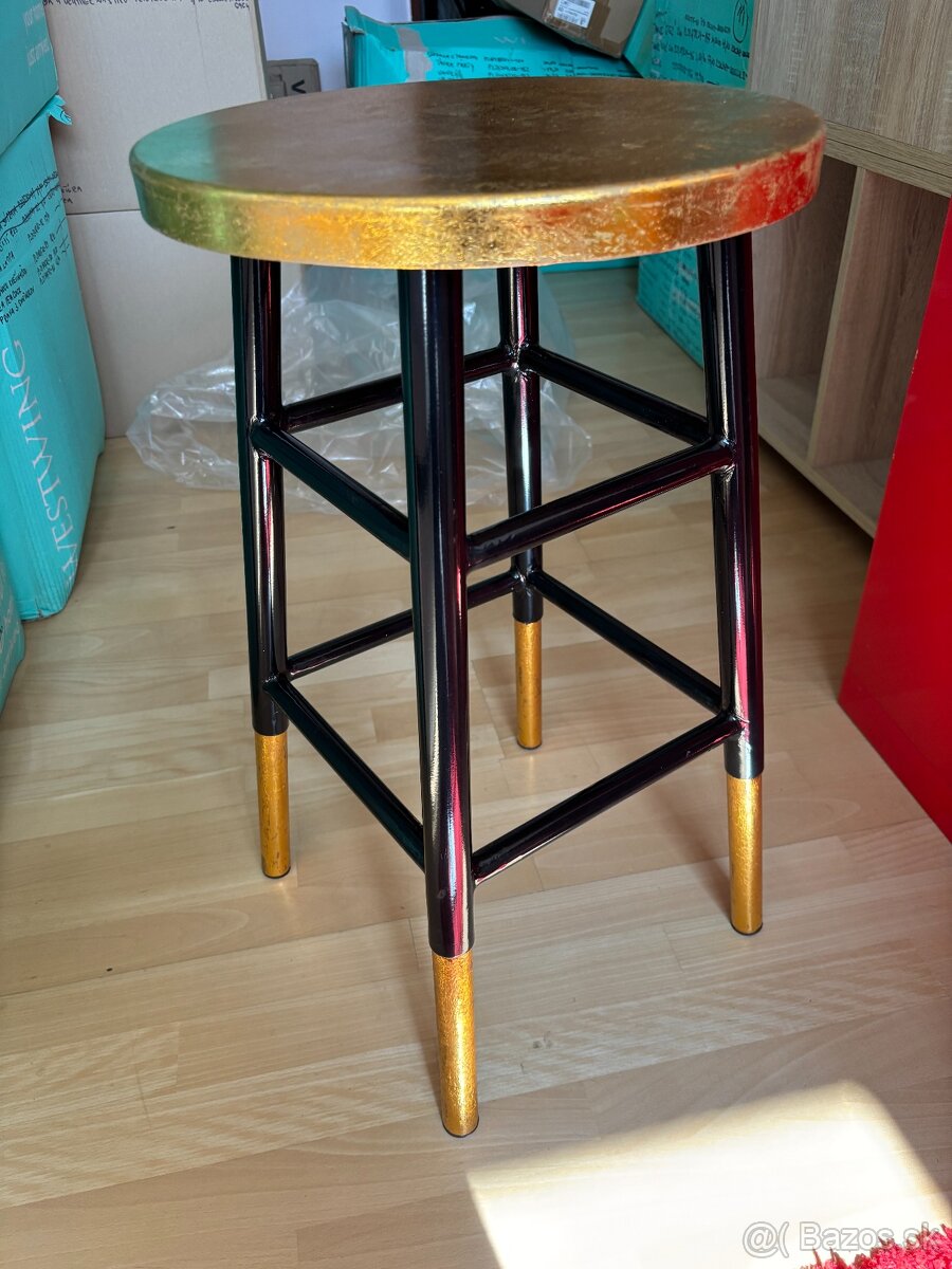 Barovy stolcek zlato cierny - 4