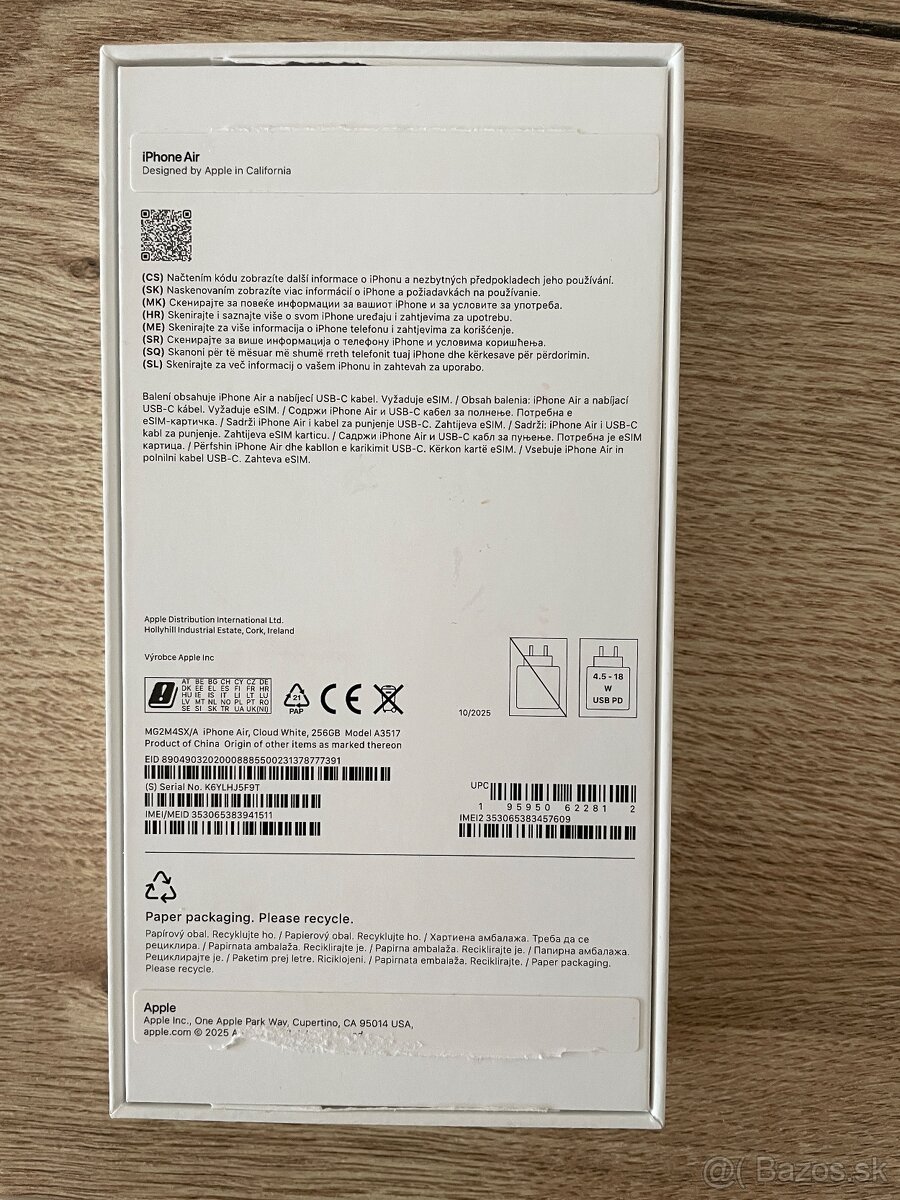 Predam Iphone Air 256 gb rozbaleny - 4