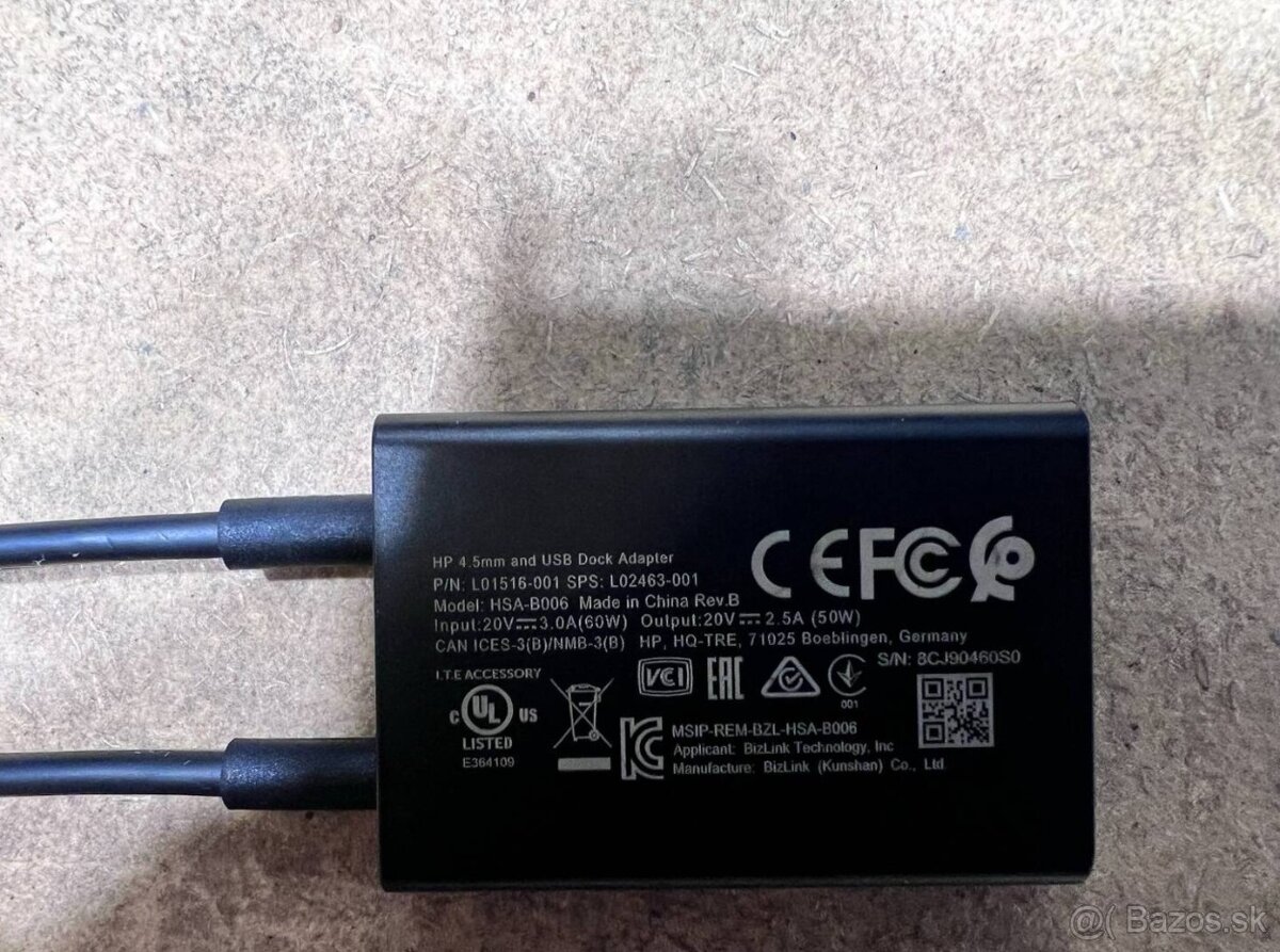 Predám redukciu HP 4.5mm and USB Dock Adapter. - 4