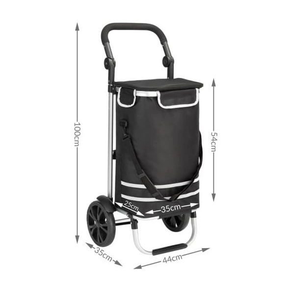 Nákupný vozík skladací taška 56 L - čierny a modrý - 4