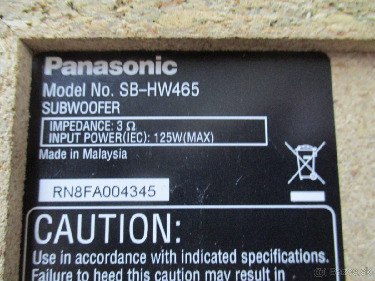PANASONIC SB-HW465 sobwoofer - 4