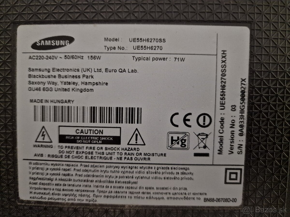 55" Samsung UE55H6270 LED 138cm - 4