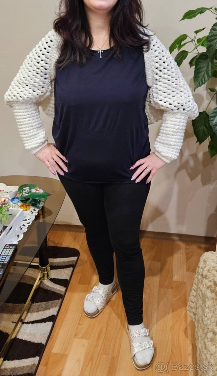 Predám Handmade hačkované pončo - fialové - 4