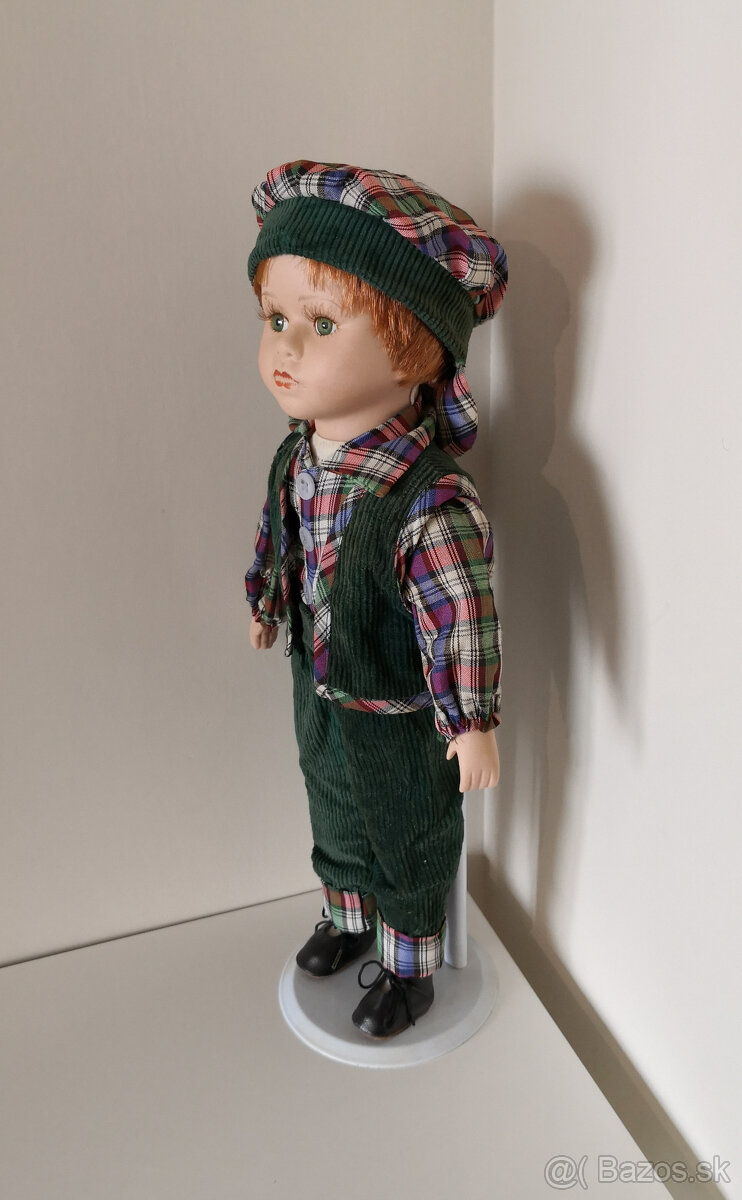 Retro porcelánová bábika ryšavý chlapec 39cm - 4