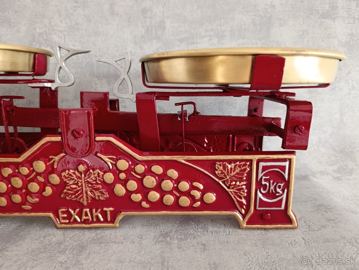 Staré 5kg dvoumiskové váhy EXAKT po renovaci. Puvodni mosazn - 4
