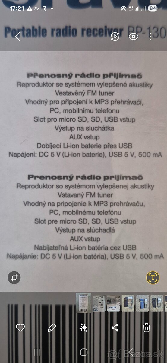 Rádio prijímač Orava - 4