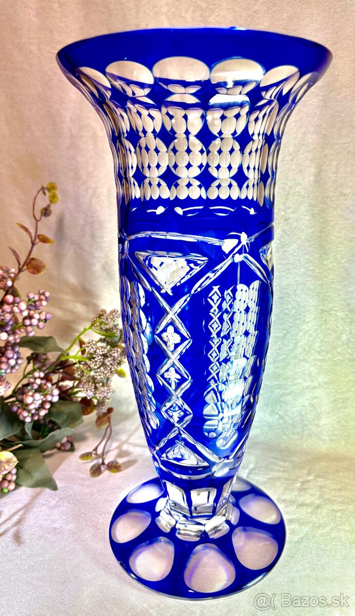 Vaza krištáľova, brusena - 4