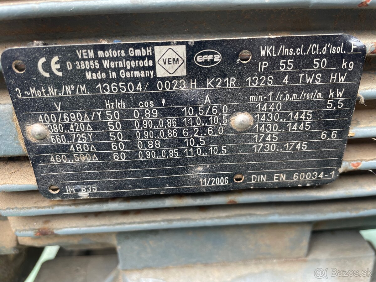 Predám priemyselný drvič káblov – 5,5kW - 4