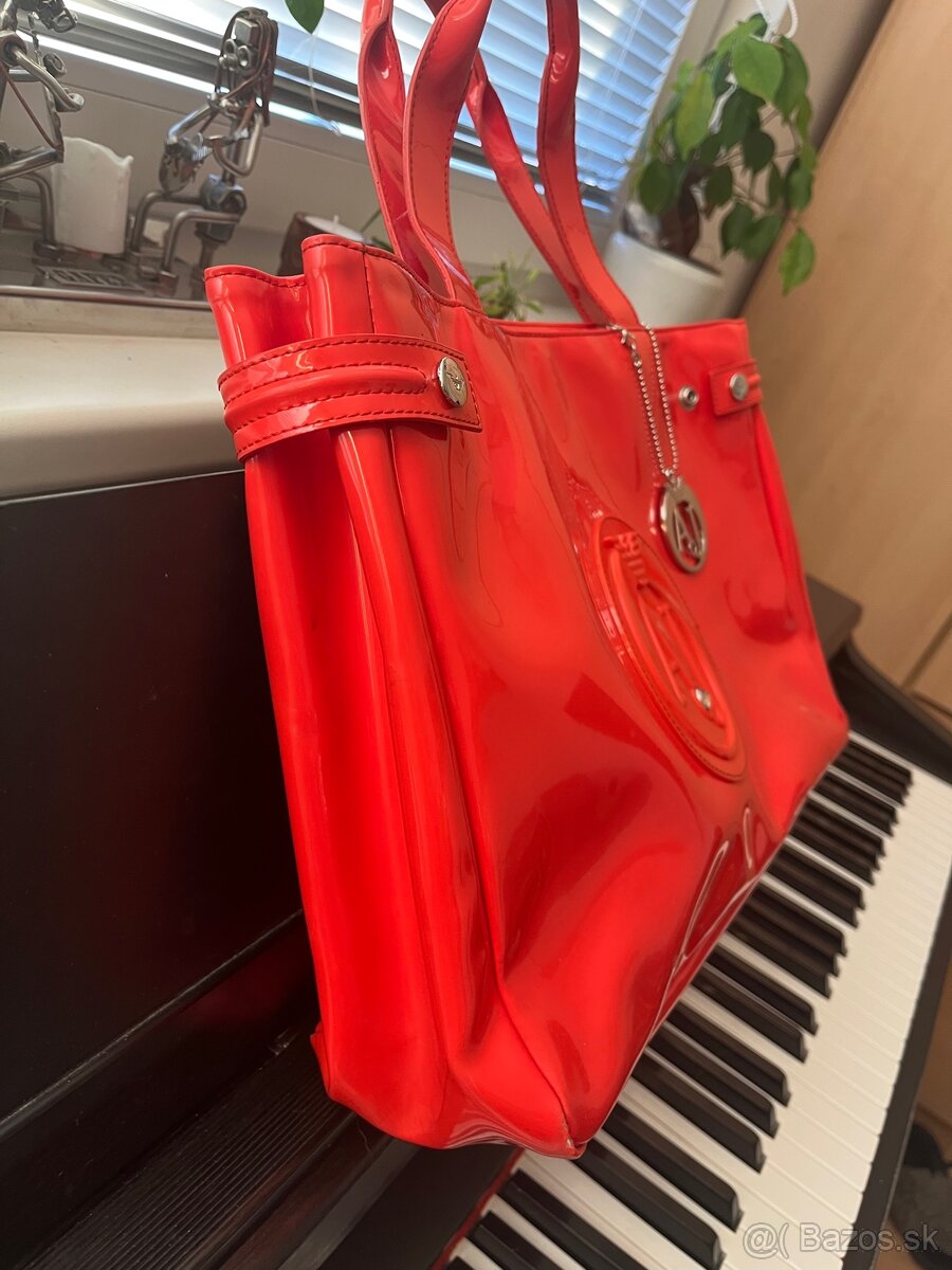 Armani Jeans kabelka originál červená lakovaná - 4