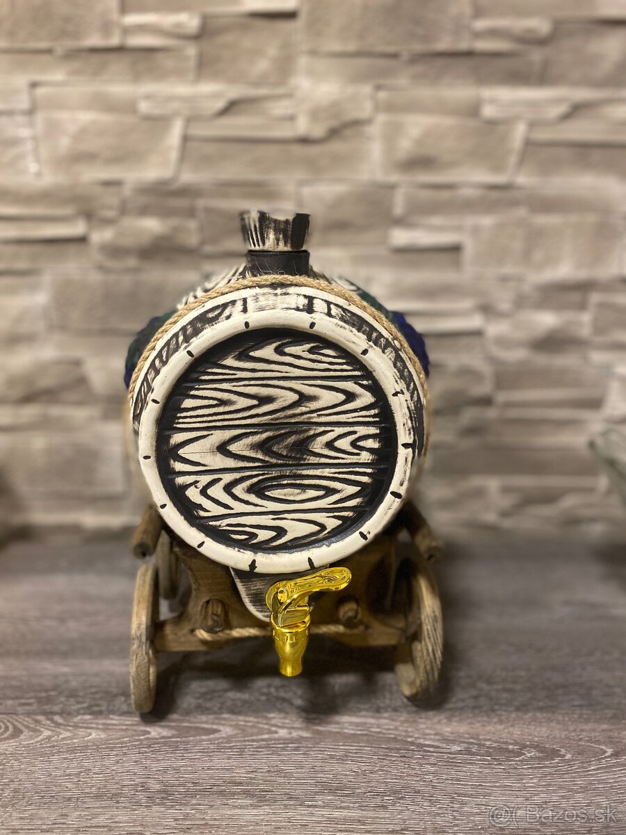 Keramický sud na drevenom podstavci 6L - 4