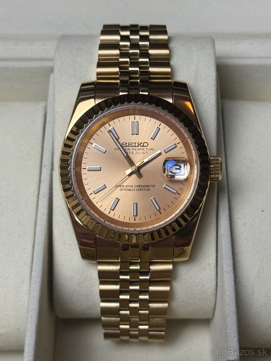 Seiko Custom Mod Watch Hodinky Datejust Gold - 4