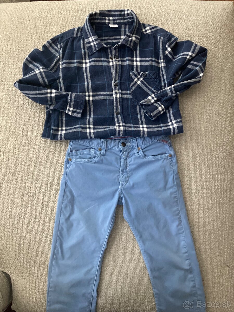 Lindex flanelová košeľa 8-10r 140 - 4