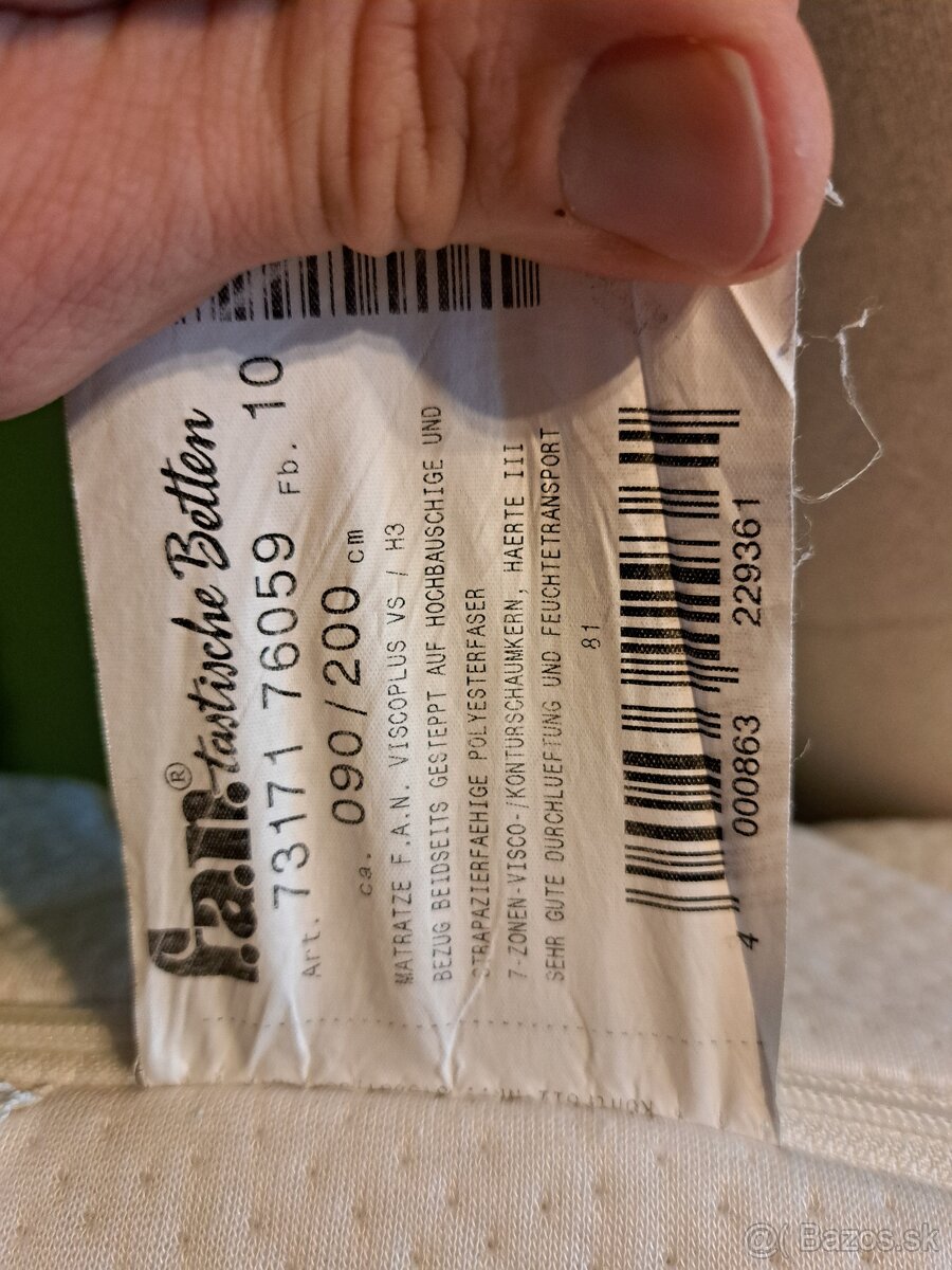 Matrace 90x200, pamäťová pena - 4