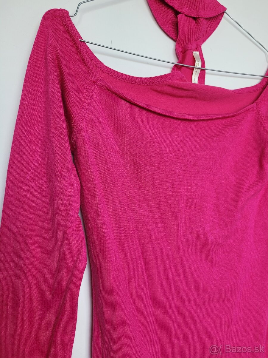 Dámsky fuchsiový pulóver - 4