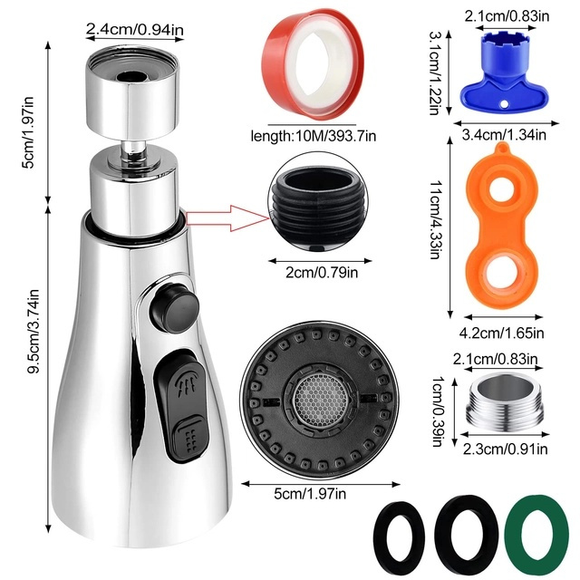 Nastaviteľný perlátor pre kuchynskú batériu - 4