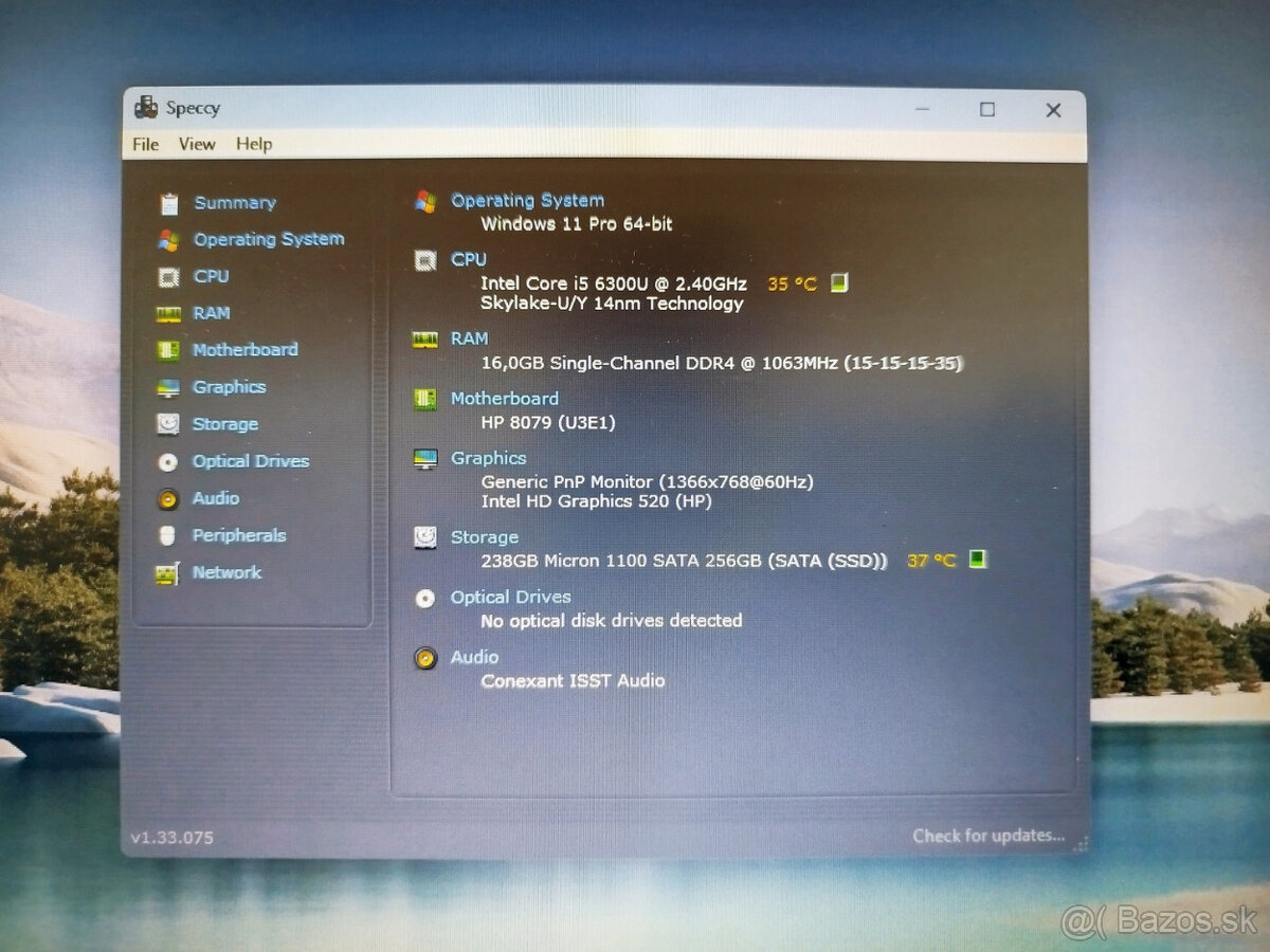 notebook HP 840 G3 - Core i5-6300u, 16GB, 256GB SSD, W11 - 4