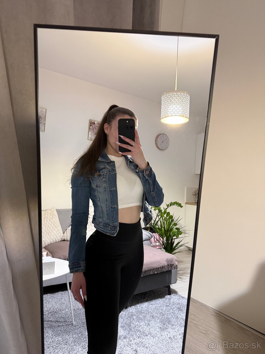 Krátka rifľová bunda - 4