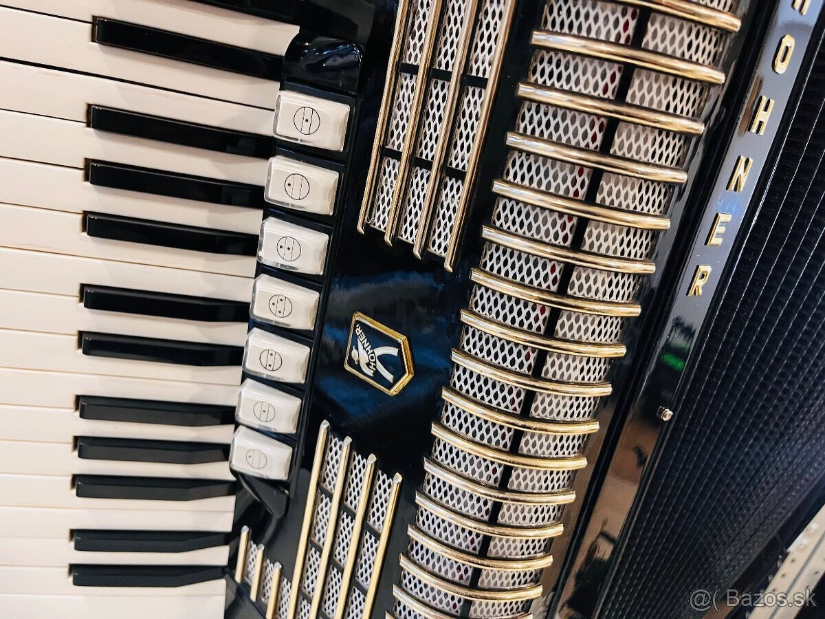 Predám akordeón Hohner Verdi II N- 96 Basový - 4