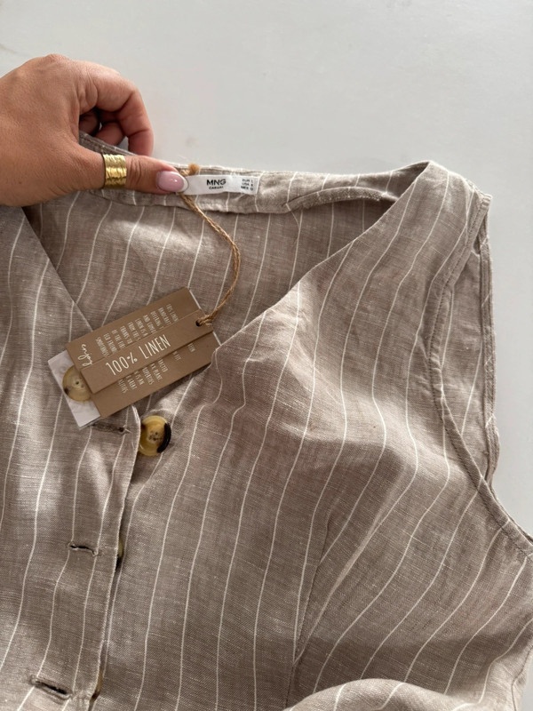 nové ražné ľanové prepínacie šaty Mango veľ. L - 4