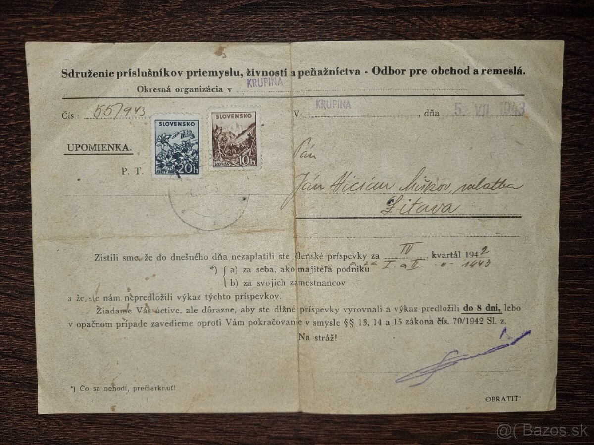 Hypotekarna knižka r.1913 - 4