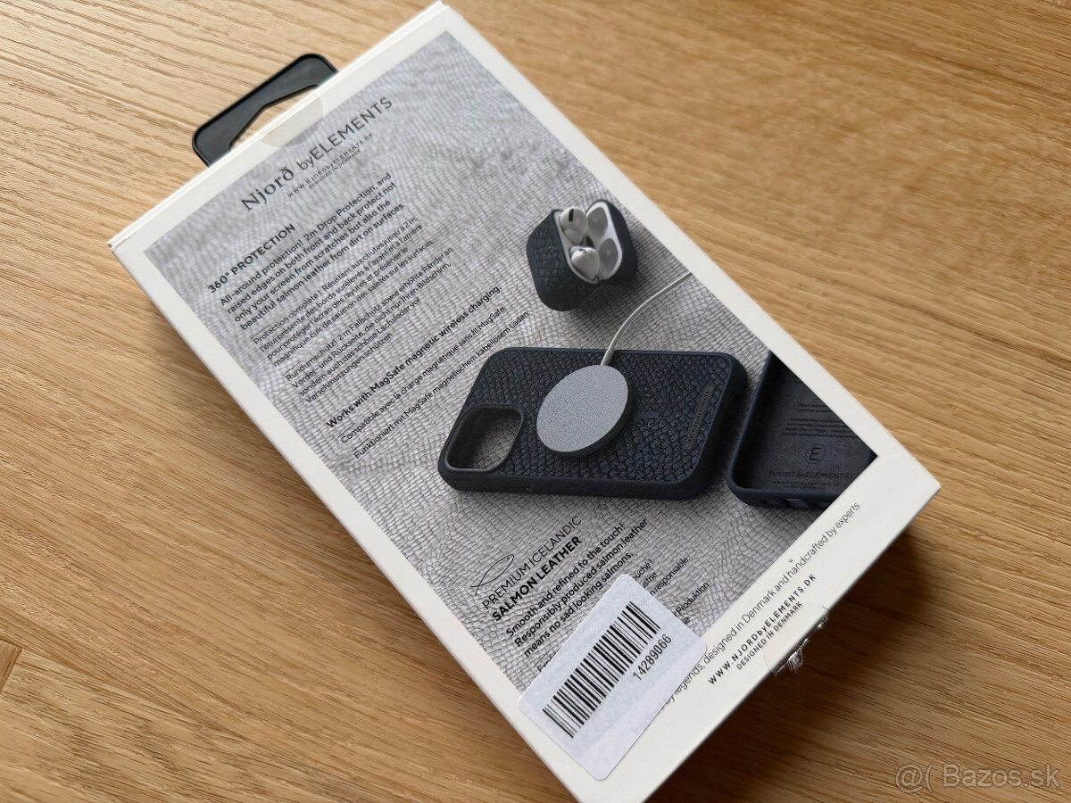 NJORD salmon leather obal na iphone 12 13 Pro Max - 4