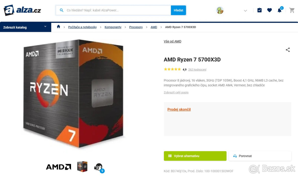 🚀 HERNÉ CPU AMD RYZEN 7 5700X3D | AM4 | BOOST 4,1GHZ 🚀 - 4