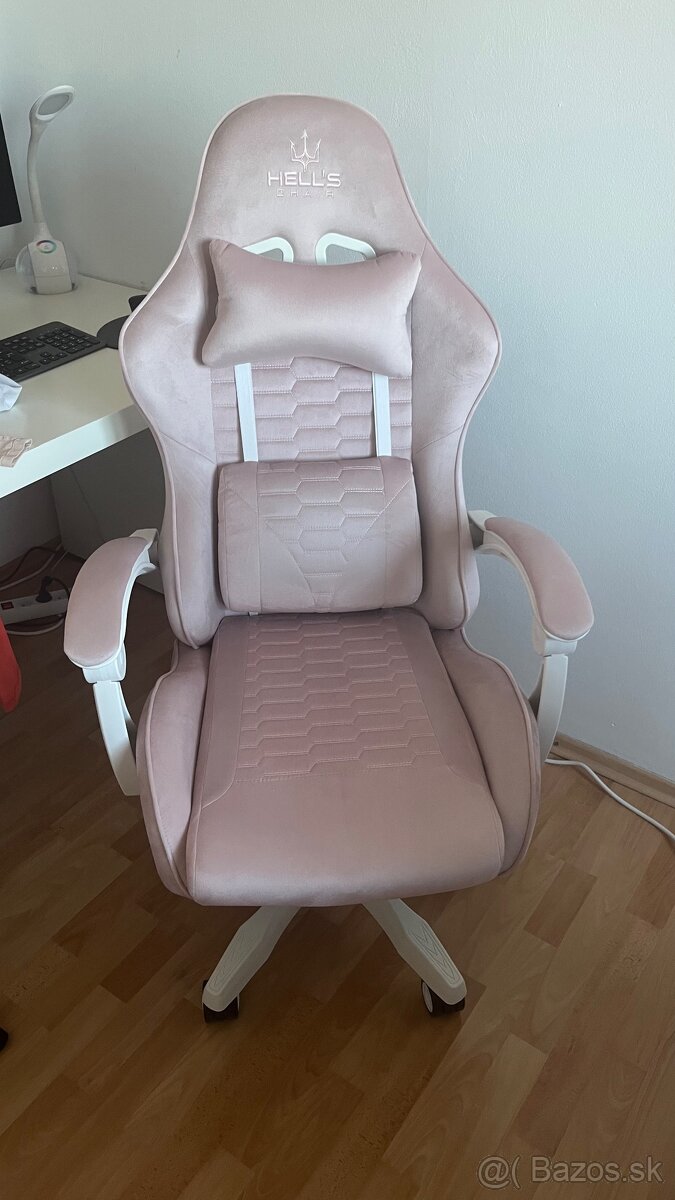 Herné kreslo HC-1000 Pink-White látkové - 4