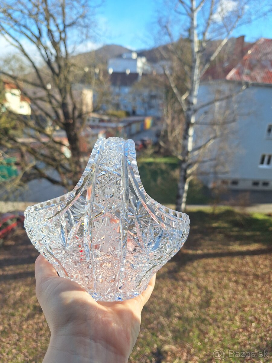 2 sklenene krištáľove košíky - 4