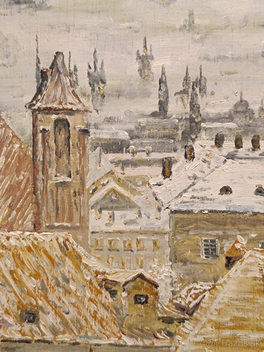 Obraz -Kemiž, Praha olej na překližce 34x57 - 4