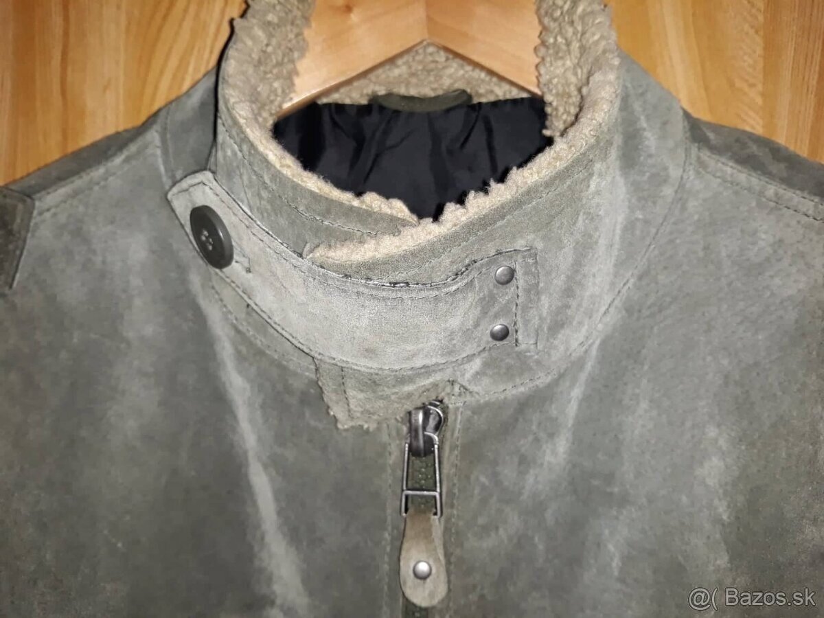 Mustang Kožená bunda zelená na zimu - 4