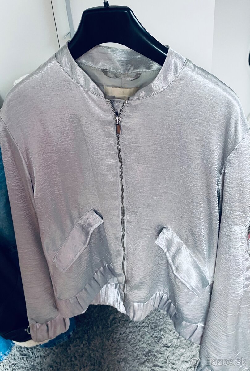 Bomber strieborná bunda - 4