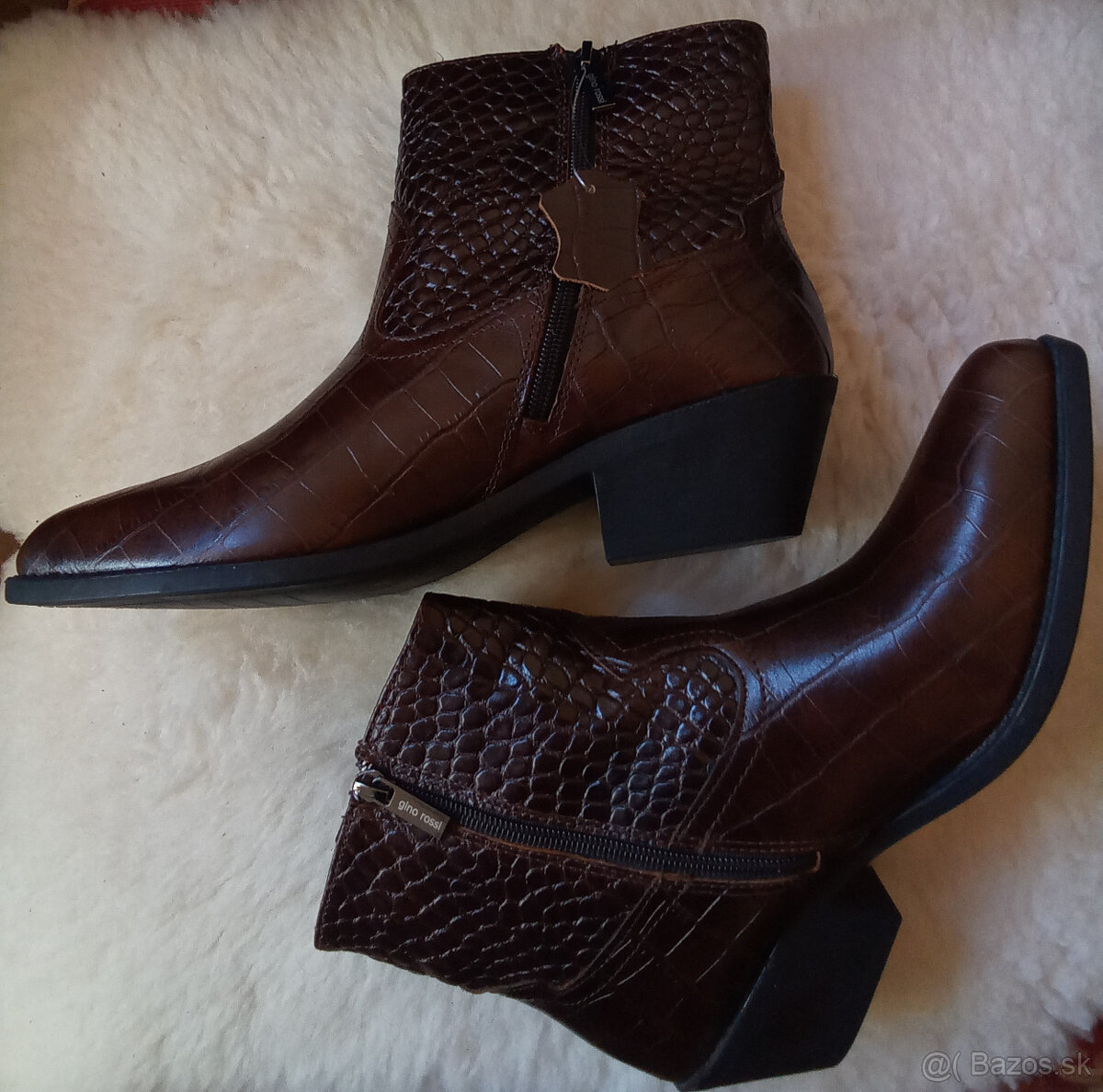 Dámske Kožené Kotníkové Čižmičky Gino Rossi Veľkosť 39 - 4