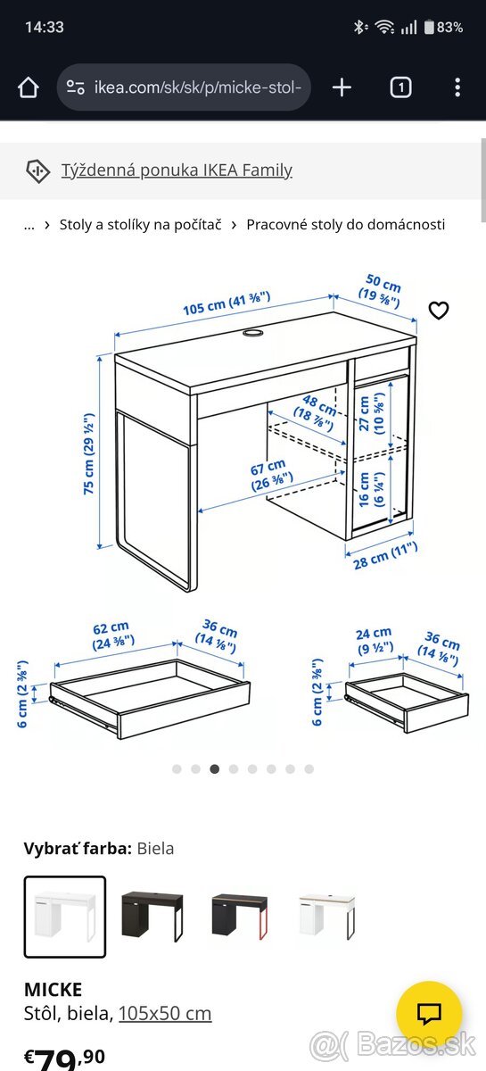 Pracovný/písací stôl - 4